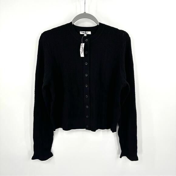 Madewell The Signature Open Knit Cardigan in black Size XXL - Picture 2 of 7